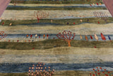 Tribal Persian Gabbeh Hand Knotted Wool Rug - 8' 1" X 9' 8" - Golden Nile
