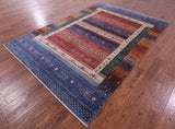 Tribal Persian Gabbeh Hand Knotted Wool Rug - 7' 0" X 10' 2" - Golden Nile
