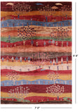Tribal Persian Gabbeh Hand Knotted Wool Rug - 7' 0" X 9' 8" - Golden Nile
