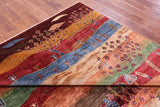 Tribal Persian Gabbeh Hand Knotted Wool Rug - 7' 0" X 9' 8" - Golden Nile