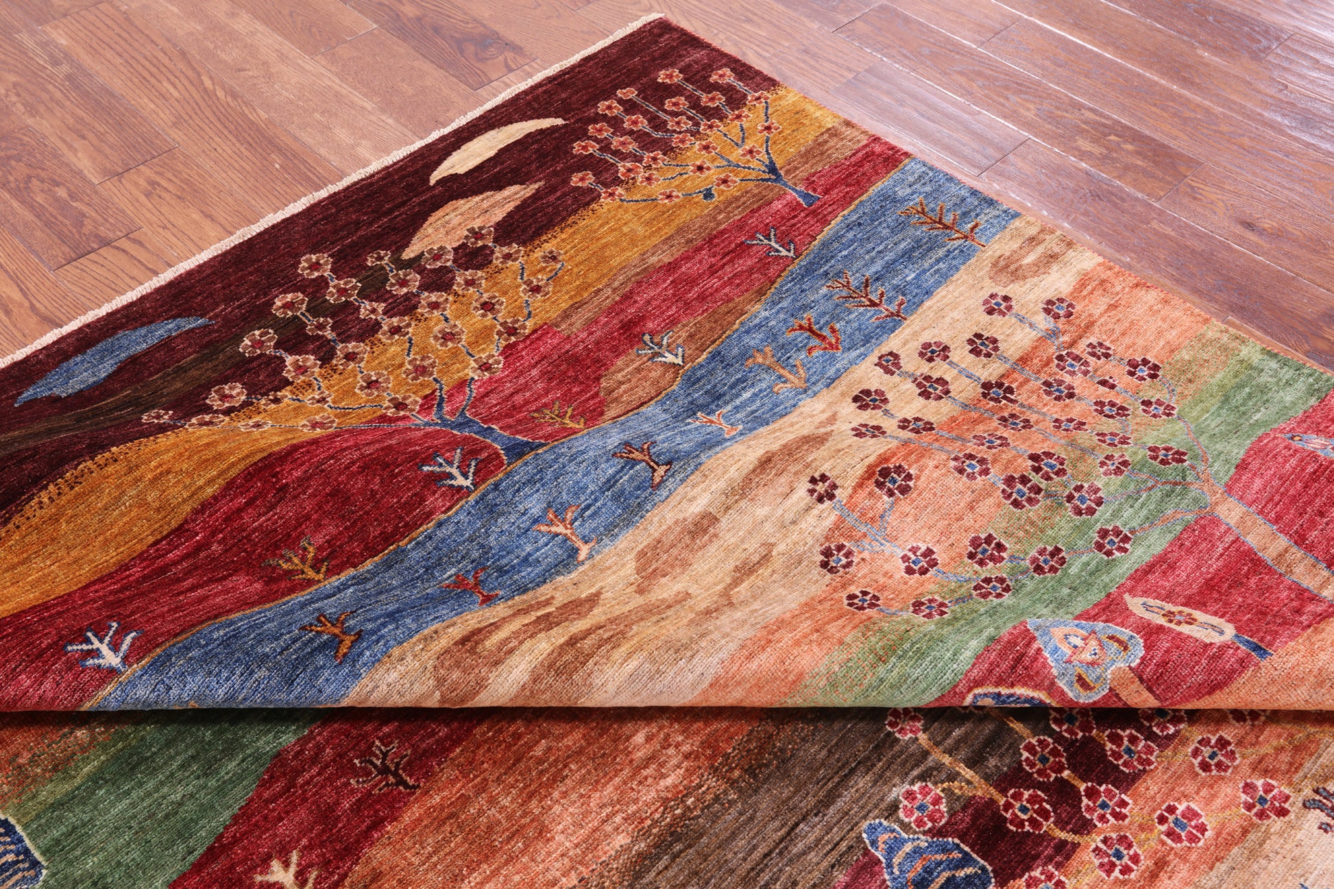 Tribal Persian Gabbeh Hand Knotted Wool Rug - 7' 0" X 9' 8" - Golden Nile