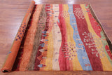 Tribal Persian Gabbeh Hand Knotted Wool Rug - 7' 0" X 9' 8" - Golden Nile