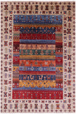 Tribal Persian Gabbeh Hand Knotted Wool Rug - 5' 7" X 8' 2" - Golden Nile