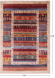 Tribal Persian Gabbeh Handmade Wool Rug - 5' 6" X 7' 8" - Golden Nile