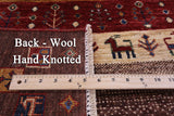 Tribal Persian Gabbeh Handmade Wool Rug - 5' 1" X 6' 5" - Golden Nile