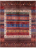 Tribal Persian Gabbeh Handmade Wool Rug - 5' 1" X 6' 5" - Golden Nile
