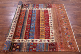 Tribal Persian Gabbeh Hand Knotted Wool Rug - 4' 11" X 6' 6" - Golden Nile
