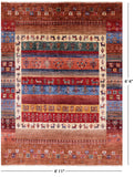 Tribal Persian Gabbeh Hand Knotted Wool Rug - 4' 11" X 6' 6" - Golden Nile