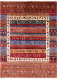 Tribal Persian Gabbeh Hand Knotted Wool Rug - 4' 11" X 6' 6" - Golden Nile