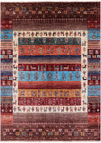 Tribal Persian Gabbeh Hand Knotted Wool Rug - 5' 0" X 6' 10" - Golden Nile