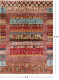 Tribal Persian Gabbeh Handmade Wool Rug - 5' 0" X 6' 11" - Golden Nile
