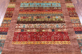Tribal Persian Gabbeh Handmade Wool Rug - 5' 0" X 6' 11" - Golden Nile