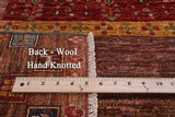 Tribal Persian Gabbeh Handmade Wool Rug - 5' 0" X 6' 11" - Golden Nile