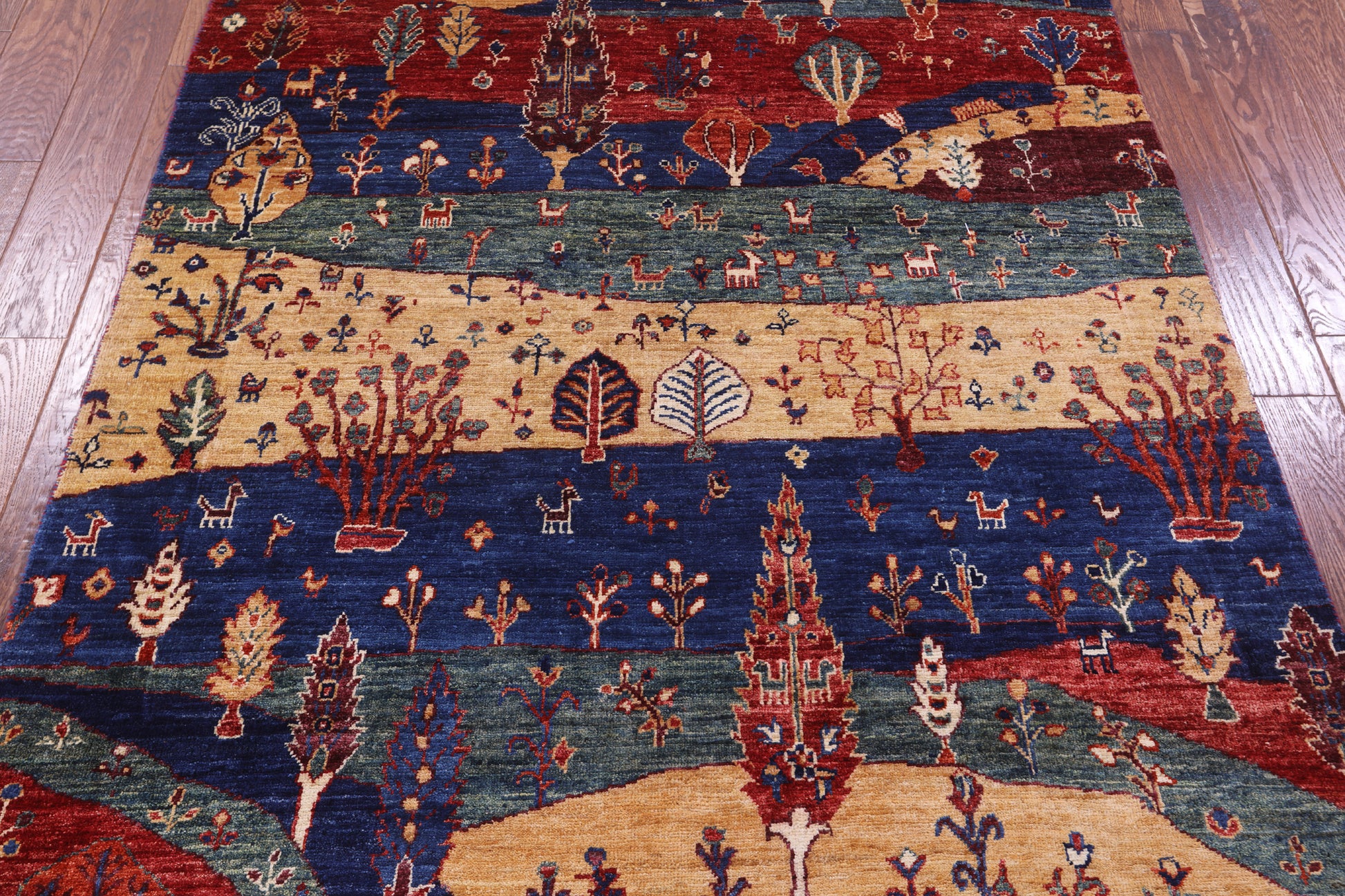 Tribal Persian Gabbeh Hand Knotted Wool Rug - 4' 11" X 7' 8" - Golden Nile