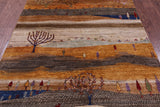 Tribal Persian Gabbeh Hand Knotted Wool Rug - 5' 0" X 6' 7" - Golden Nile