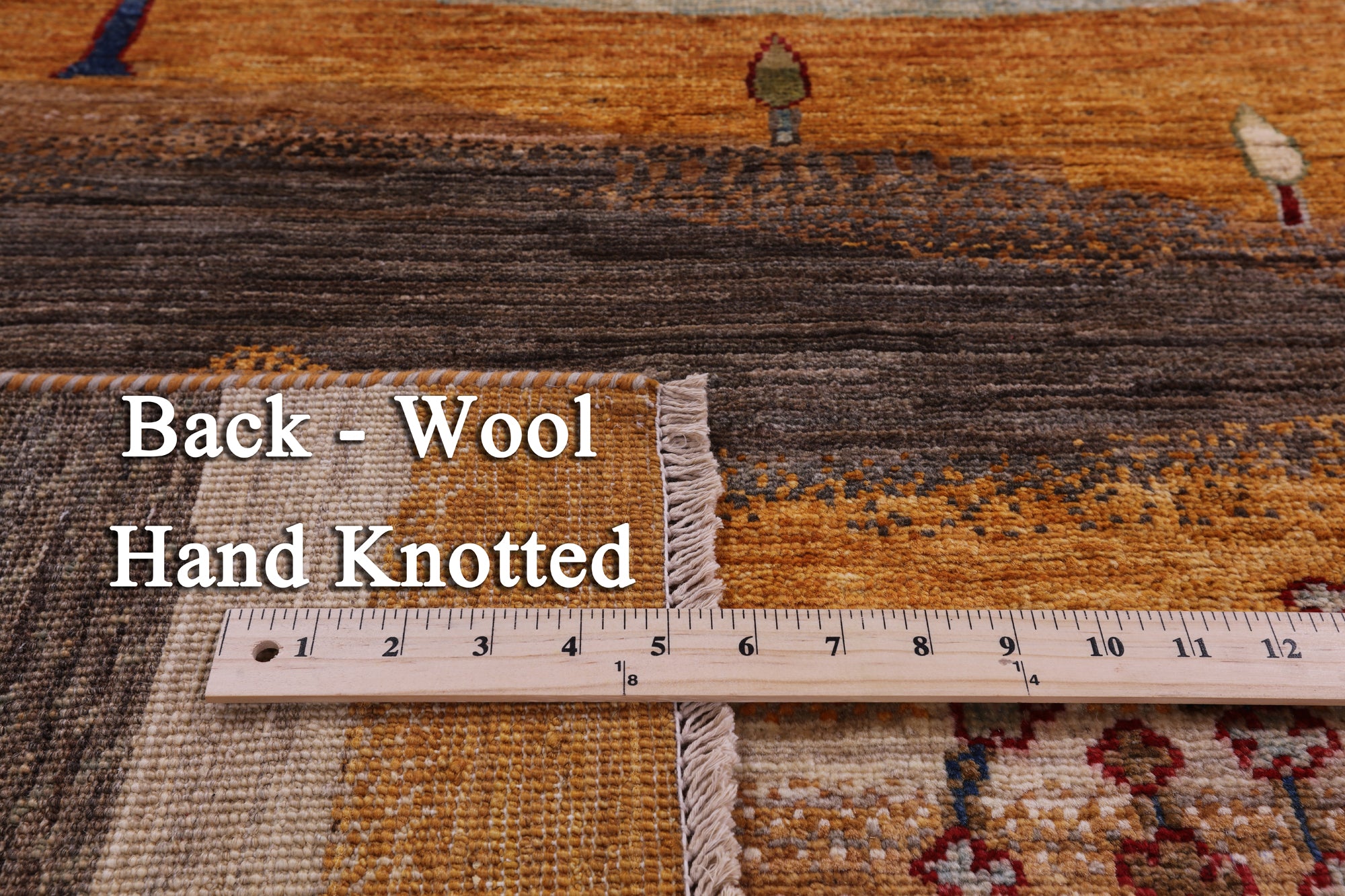 Tribal Persian Gabbeh Hand Knotted Wool Rug - 5' 0" X 6' 7" - Golden Nile