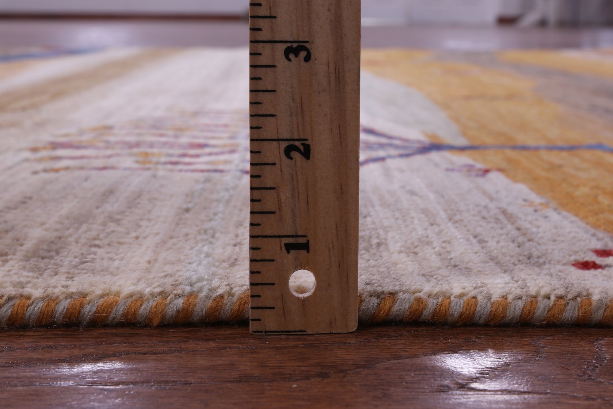 Tribal Persian Gabbeh Hand Knotted Wool Rug - 5' 0" X 6' 7" - Golden Nile