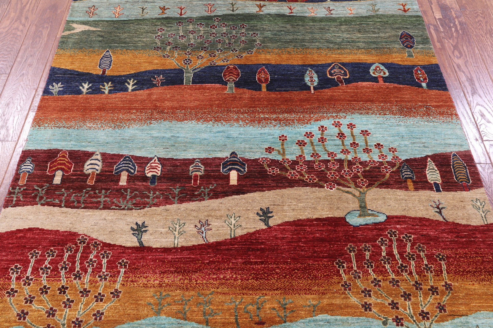 Tribal Persian Gabbeh Hand Knotted Wool Rug - 5' 2" X 6' 10" - Golden Nile