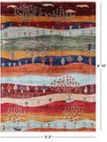 Tribal Persian Gabbeh Hand Knotted Wool Rug - 5' 2" X 6' 10" - Golden Nile