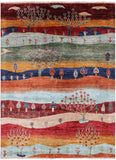 Tribal Persian Gabbeh Hand Knotted Wool Rug - 5' 2" X 6' 10" - Golden Nile