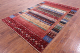 Tribal Persian Gabbeh Hand Knotted Wool Rug - 6' 9" X 9' 10" - Golden Nile