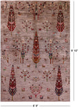 Tribal Persian Gabbeh Handmade Wool Rug - 6' 9" X 9' 10" - Golden Nile