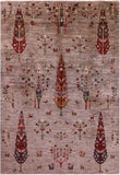 Tribal Persian Gabbeh Handmade Wool Rug - 6' 9" X 9' 10" - Golden Nile