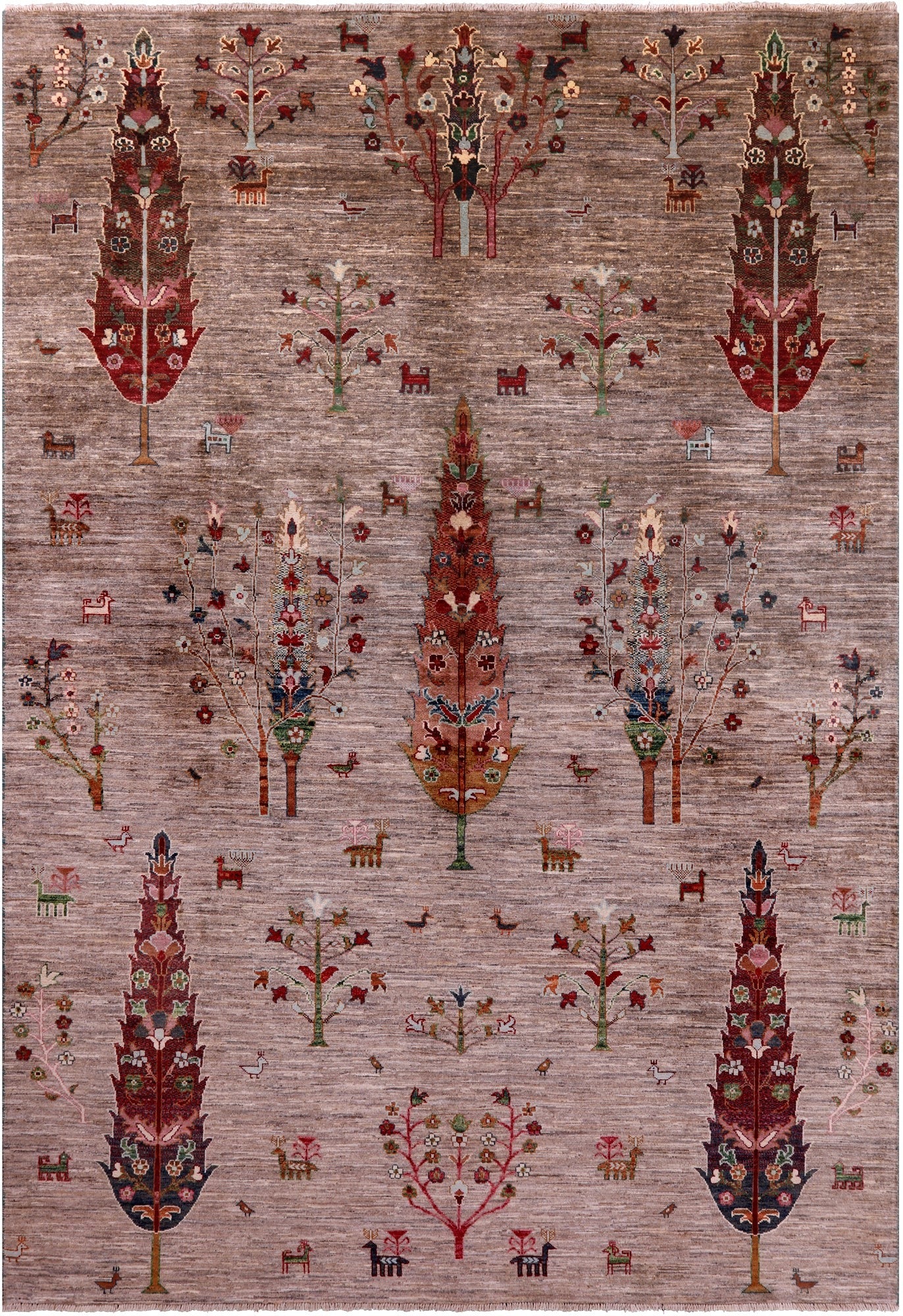 Tribal Persian Gabbeh Handmade Wool Rug - 6' 9" X 9' 10" - Golden Nile