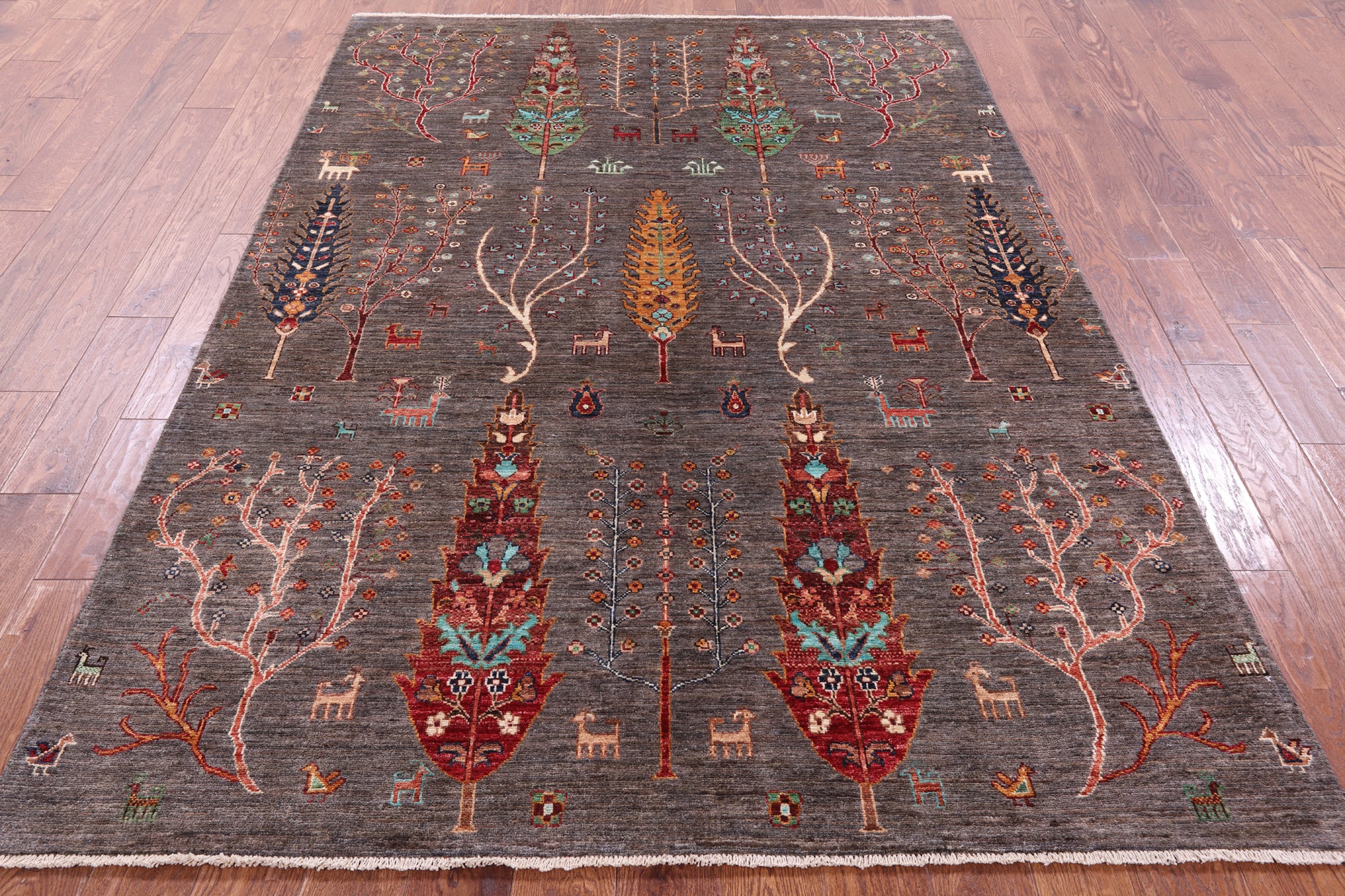 Tribal Persian Gabbeh Hand Knotted Wool Rug - 5' 8" X 7' 11" - Golden Nile