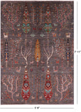 Tribal Persian Gabbeh Hand Knotted Wool Rug - 5' 8" X 7' 11" - Golden Nile