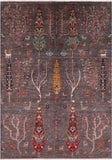 Tribal Persian Gabbeh Hand Knotted Wool Rug - 5' 8" X 7' 11" - Golden Nile