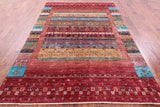Tribal Persian Gabbeh Handmade Wool Rug - 6' 8" X 9' 9" - Golden Nile