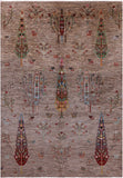 Tribal Persian Gabbeh Hand Knotted Wool Rug - 6' 9" X 9' 10" - Golden Nile