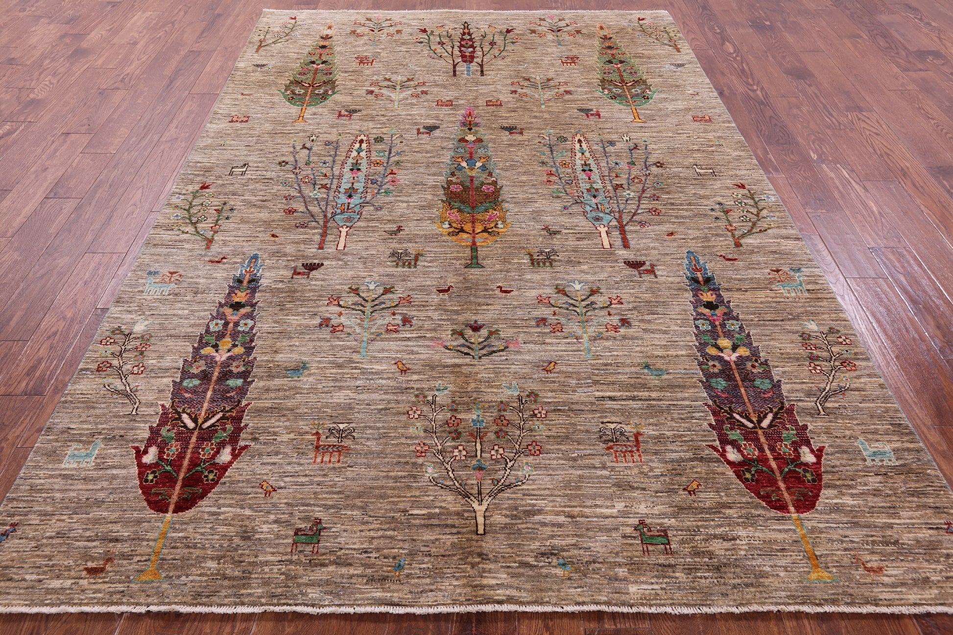 Tribal Persian Gabbeh Hand Knotted Wool Rug - 6' 9" X 9' 10" - Golden Nile
