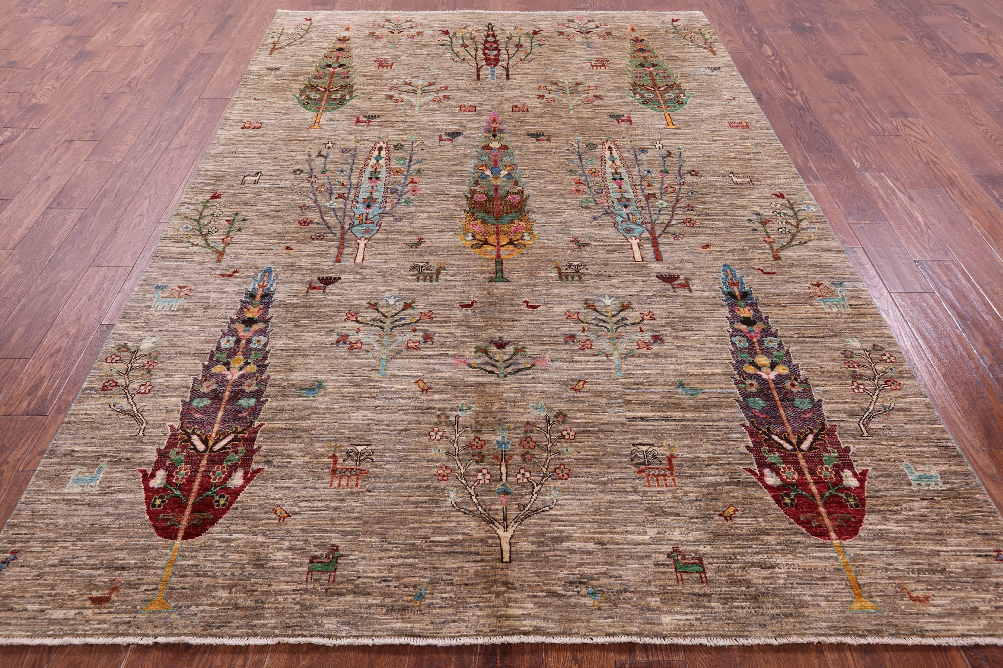 Tribal Persian Gabbeh Hand Knotted Wool Rug - 6' 9" X 9' 10" - Golden Nile