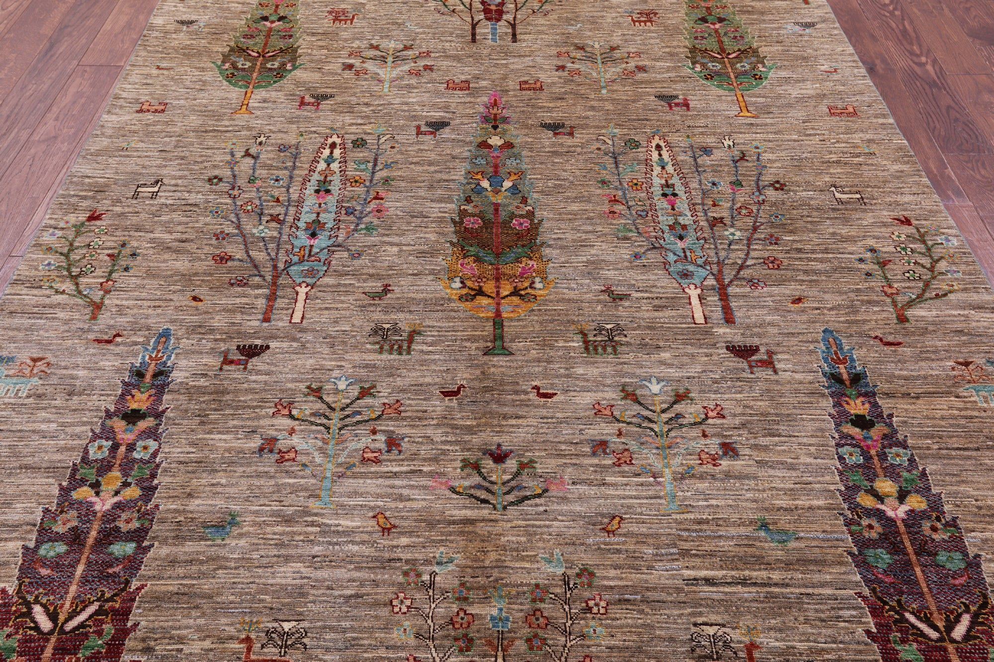 Tribal Persian Gabbeh Hand Knotted Wool Rug - 6' 9" X 9' 10" - Golden Nile