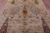 Tribal Persian Gabbeh Hand Knotted Wool Rug - 6' 9" X 9' 10" - Golden Nile