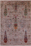 Tribal Persian Gabbeh Hand Knotted Wool Rug - 6' 9" X 9' 10" - Golden Nile