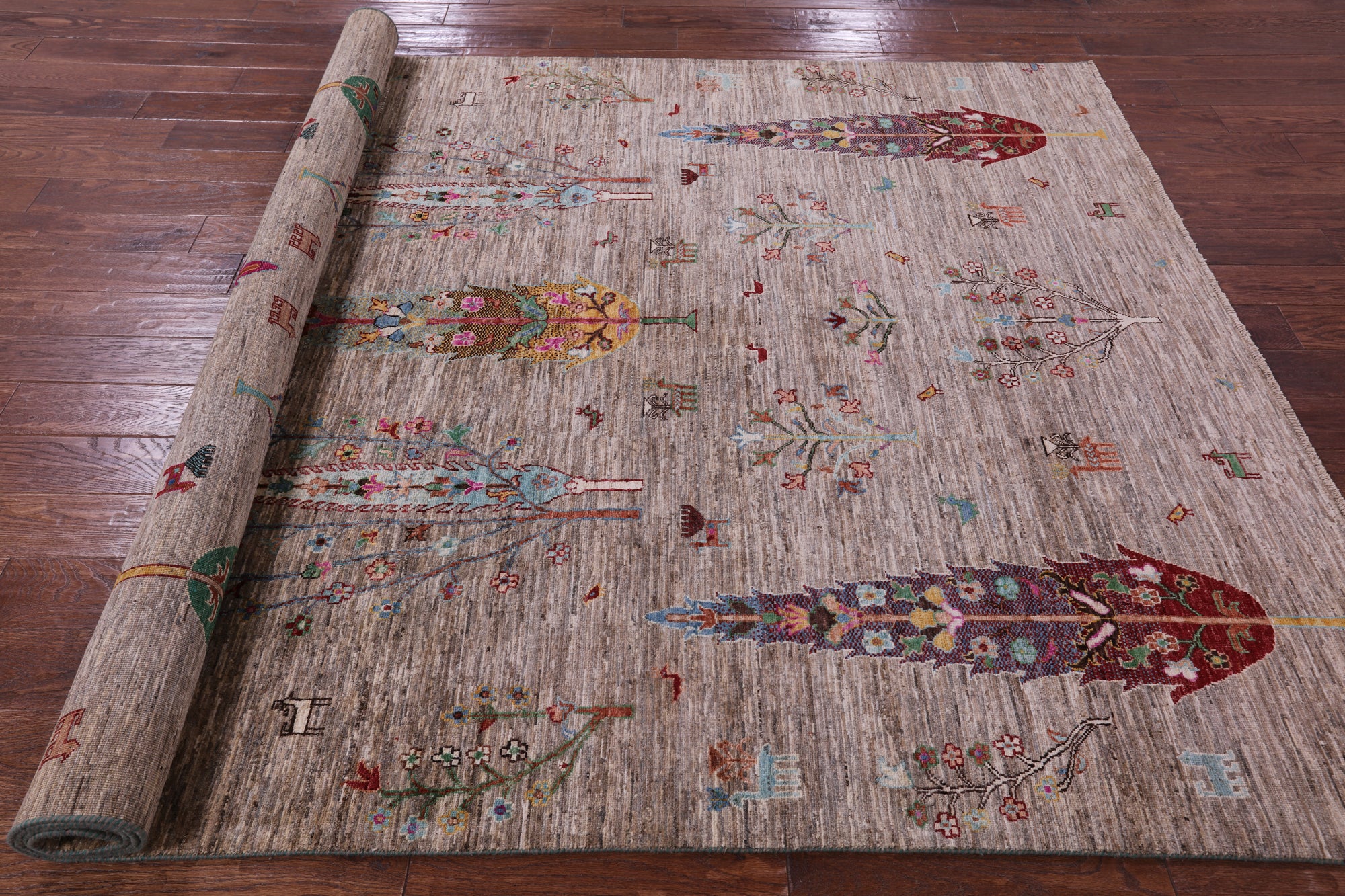 Tribal Persian Gabbeh Hand Knotted Wool Rug - 6' 9" X 9' 10" - Golden Nile