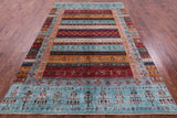 Tribal Persian Gabbeh Hand Knotted Wool Rug - 6' 4" X 9' 11" - Golden Nile