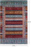 Tribal Persian Gabbeh Hand Knotted Wool Rug - 6' 4" X 9' 11" - Golden Nile