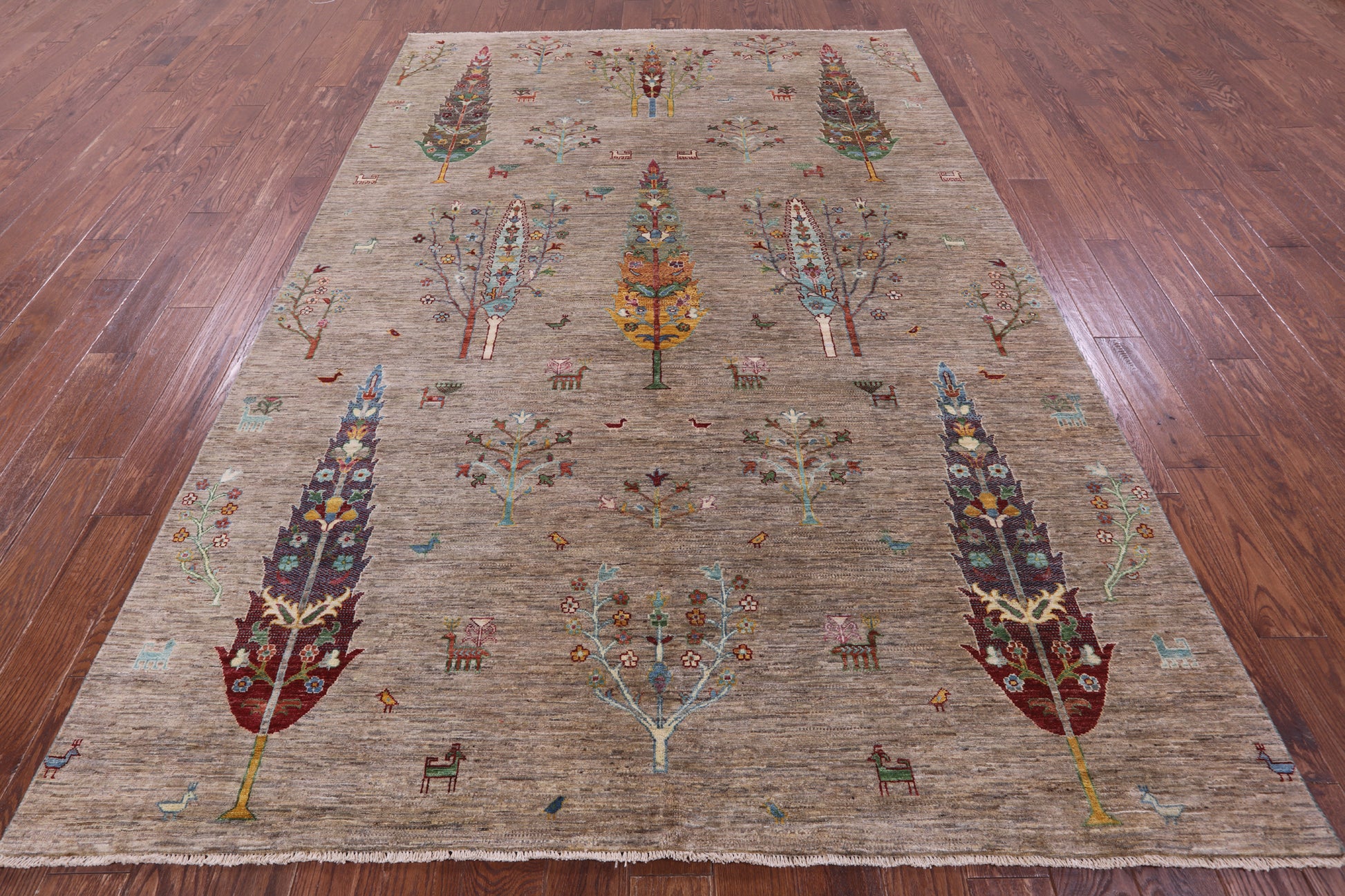 Tribal Persian Gabbeh Hand Knotted Wool Rug - 6' 10" X 10' 0" - Golden Nile