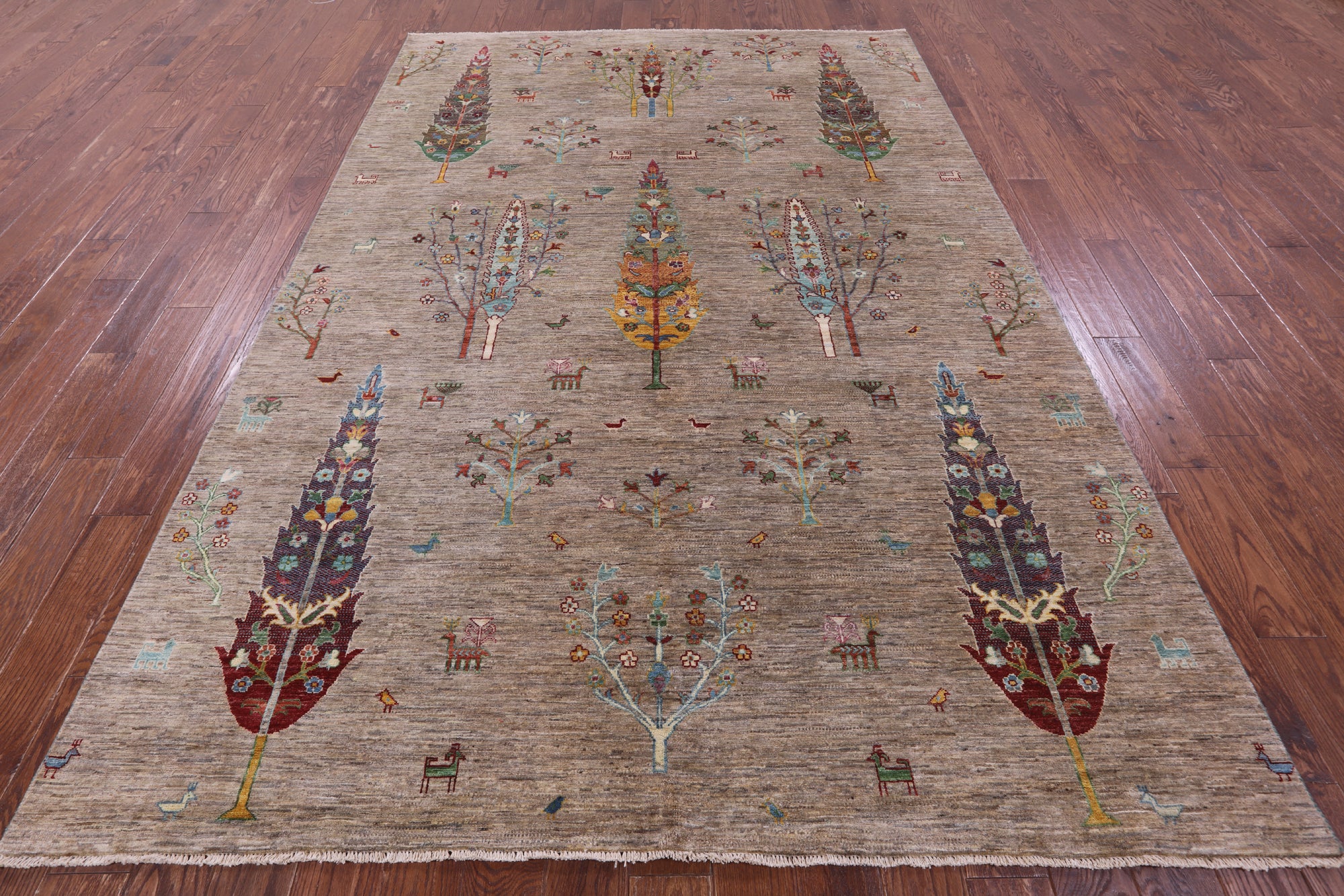 Tribal Persian Gabbeh Hand Knotted Wool Rug - 6' 10" X 10' 0" - Golden Nile