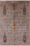 Tribal Persian Gabbeh Hand Knotted Wool Rug - 6' 10" X 10' 0" - Golden Nile