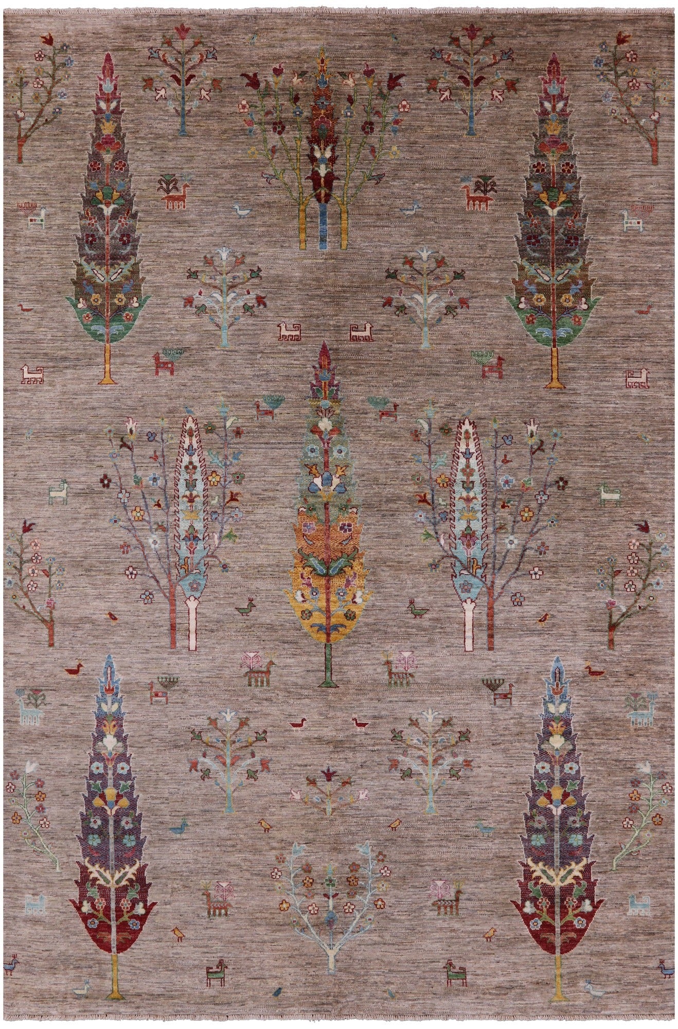 Tribal Persian Gabbeh Hand Knotted Wool Rug - 6' 10" X 10' 0" - Golden Nile