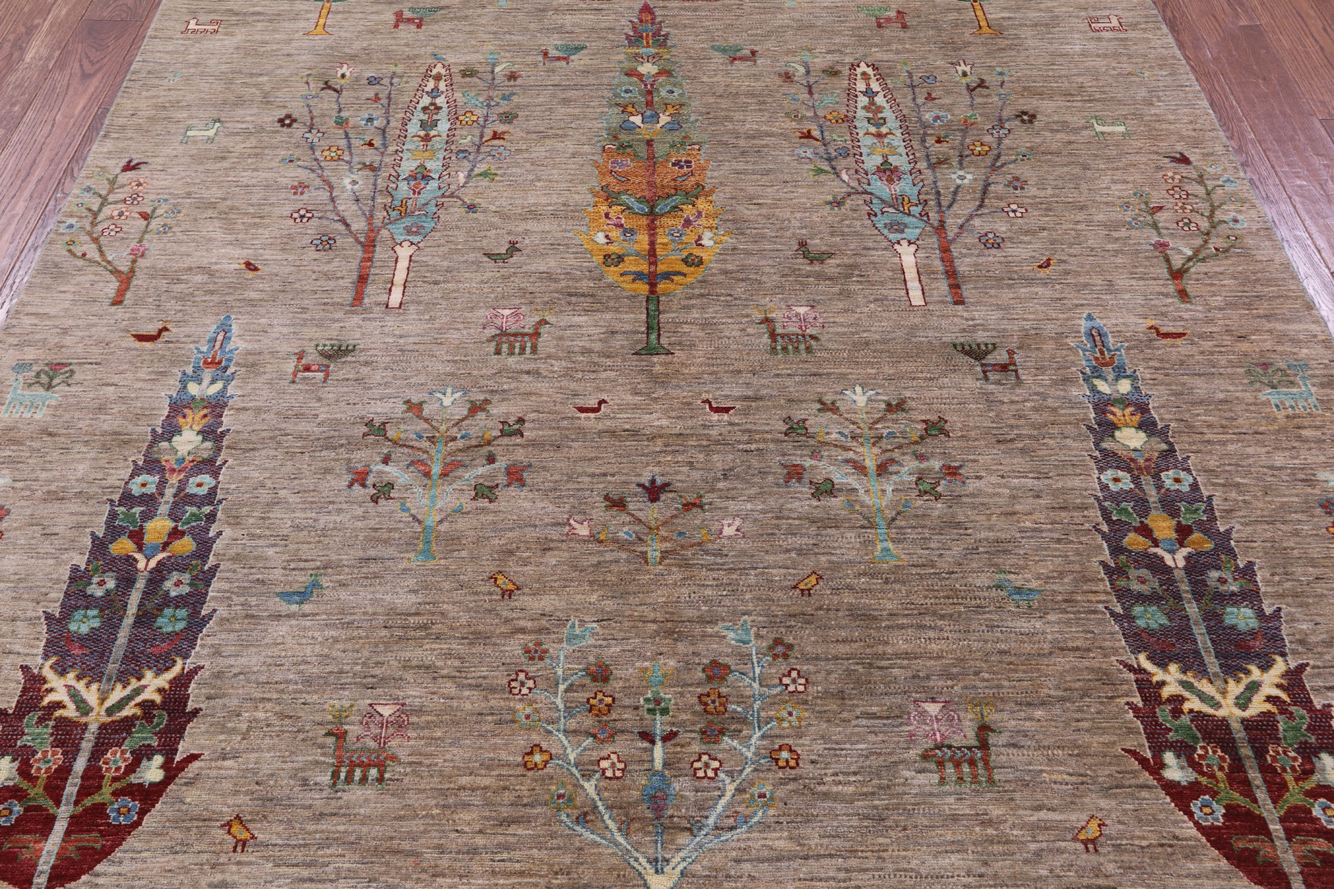Tribal Persian Gabbeh Hand Knotted Wool Rug - 6' 10" X 10' 0" - Golden Nile