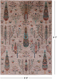 Tribal Persian Gabbeh Hand Knotted Wool Rug - 6' 8" X 9' 7" - Golden Nile