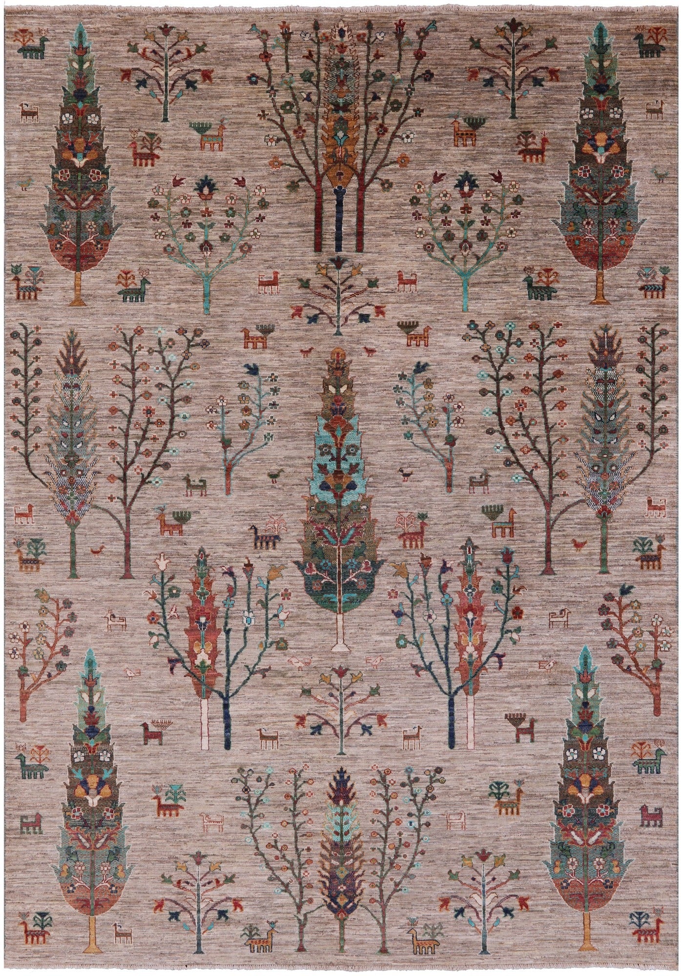 Tribal Persian Gabbeh Hand Knotted Wool Rug - 6' 8" X 9' 7" - Golden Nile