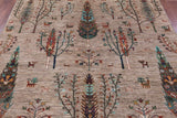 Tribal Persian Gabbeh Hand Knotted Wool Rug - 6' 8" X 9' 7" - Golden Nile