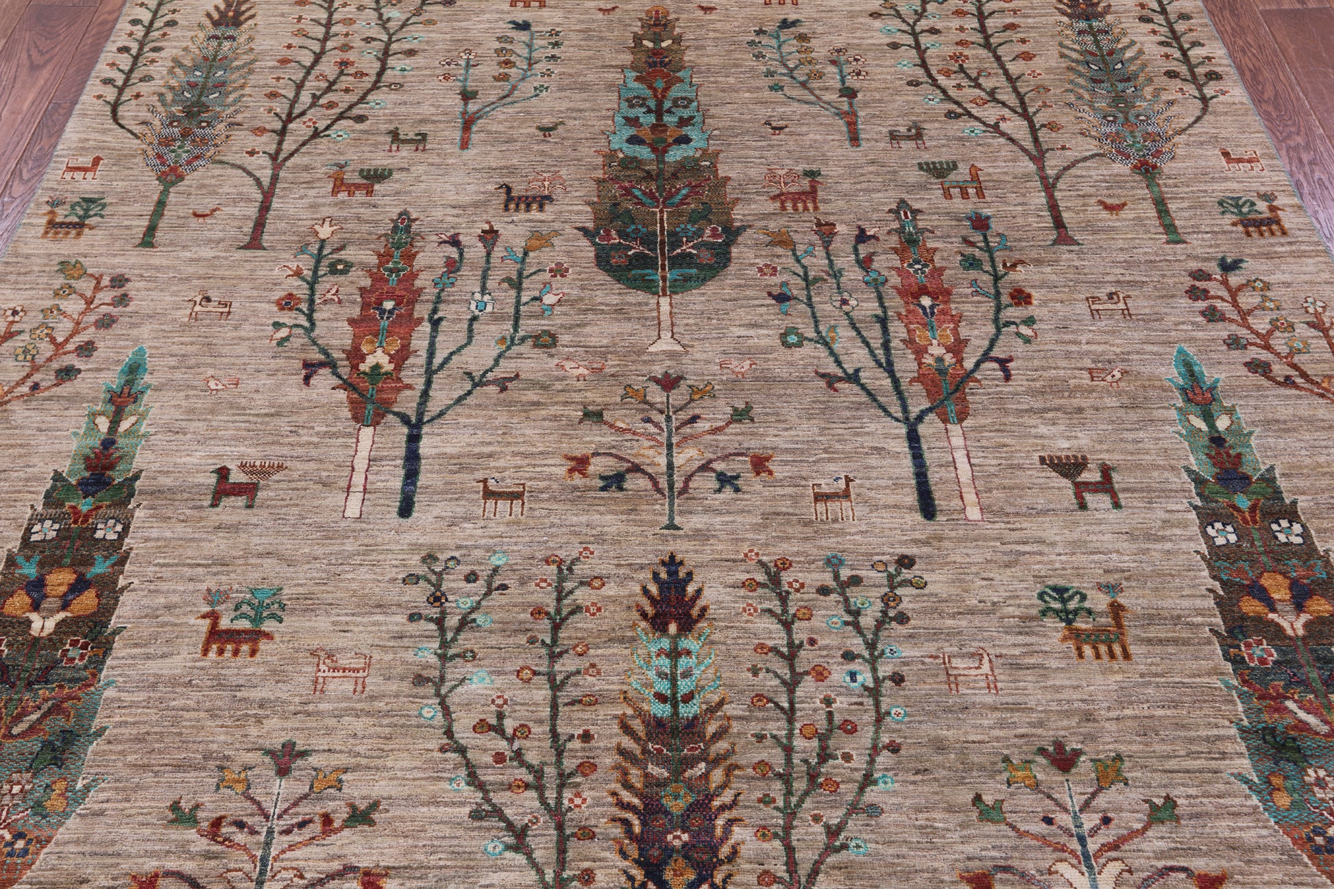 Tribal Persian Gabbeh Hand Knotted Wool Rug - 6' 8" X 9' 7" - Golden Nile